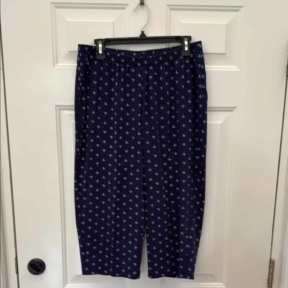 Navy Patterned Pants